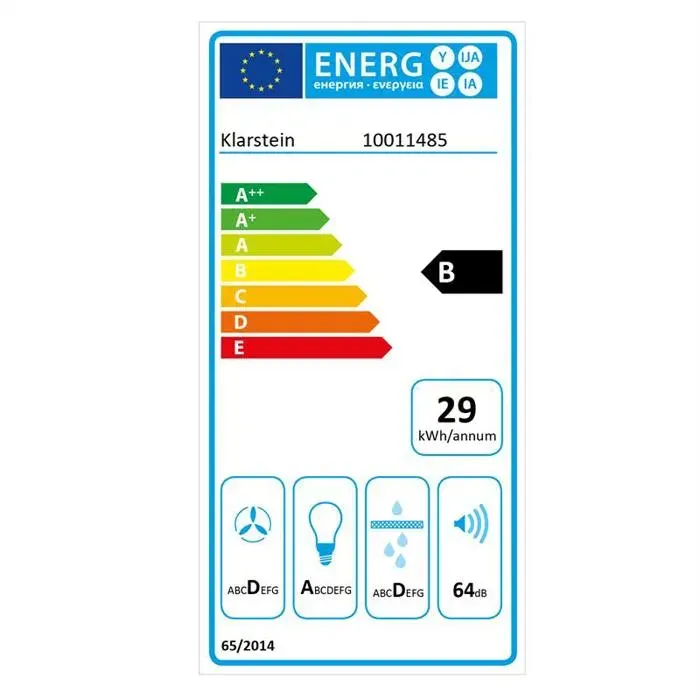 Klarstein TR60WS hotte aspirante 2 x filtres acier 60cm 337m³/h
