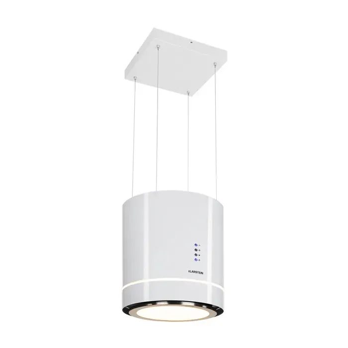 Klarstein Tron Ambience Hotte îlot aspirante Ø 40 cm 521 m³/h classe A - blanche