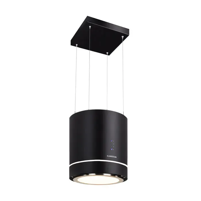 Klarstein Tron Ambience Hotte îlot aspirante Ø 40 cm 521 m³/h classe A - noire
