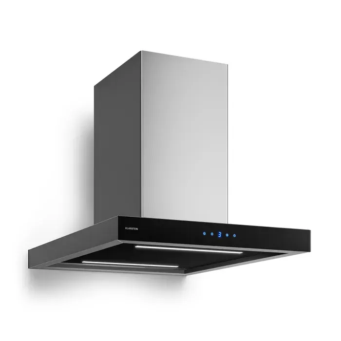 Klarstein Valeria hotte îlot Mode évacuation et recyclage Design élégant en inox 632 m³/h 60 cm