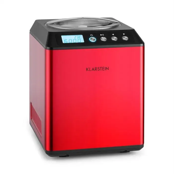 Klarstein Vanilla Sky Machine à crème glacée compresseur 2l 180W acier -rouge
