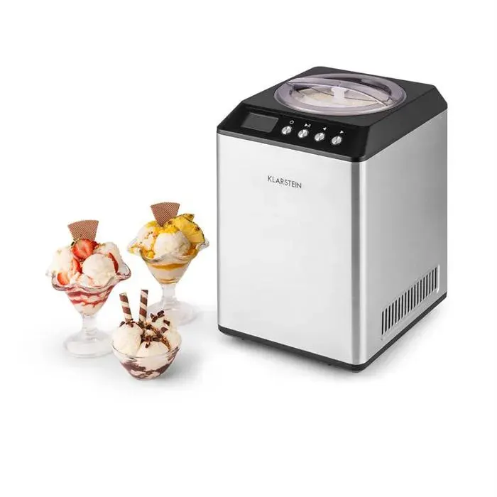 Klarstein Vanilly Sky Family Sorbetière yaourt glacé 250W compresseur 25l -gris