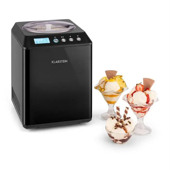 Klarstein Vanilly Sky Family Sorbetière yaourt glacé 250W compresseur 25l -noir
