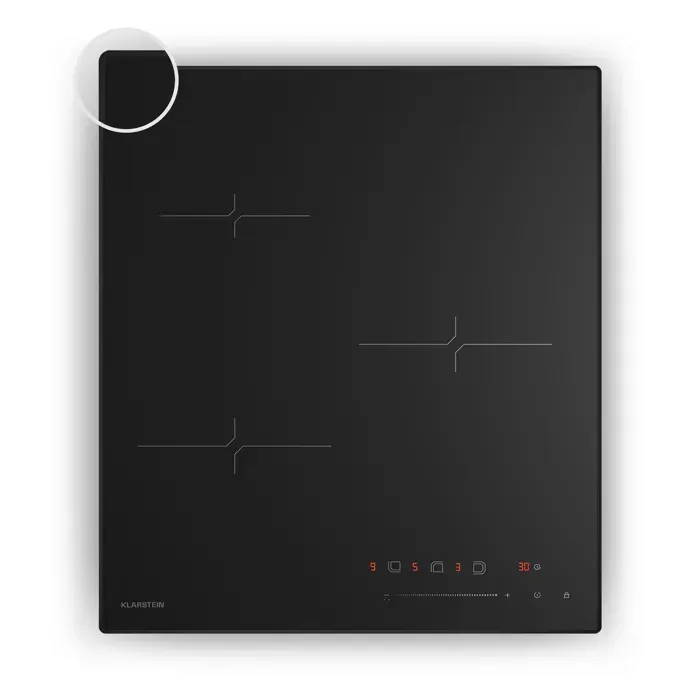 Klarstein Velaire plaque à induction Élégante minimaliste gain de place 3 zones de cuisson 5500 W 45 cm