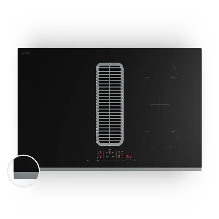 Klarstein Verosteel Plaque à induction avec hotte intégrée élégante minimaliste puissante 8400 W 80 cm