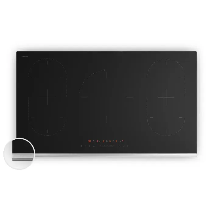 Klarstein Verosteel plaque à induction Élégante minimaliste puissante 5 zones de cuisson 12200 W 90 cm