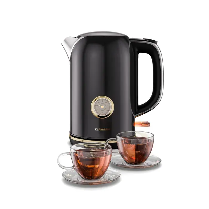 Klarstein Victoria Bouilloire 17 L 2200 W Base pivotante à 360° Design intemporel Noir