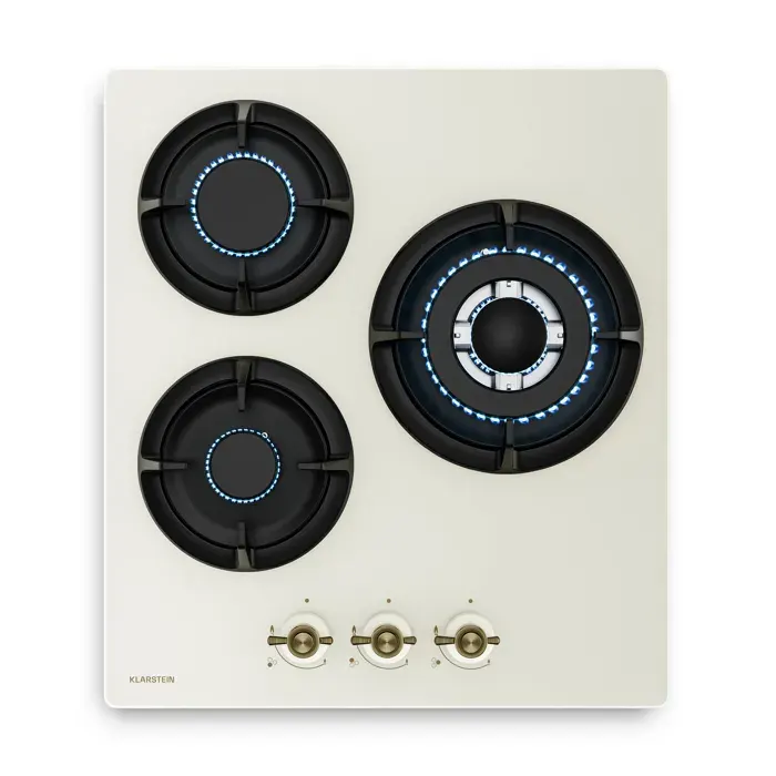 Klarstein Victoria plaque de cuisson gaz 3 brûleurs aluminium compatible gaz naturel et GPL 6050 W 45 cm