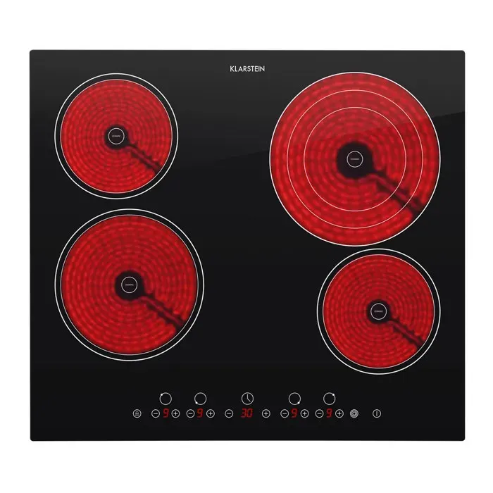 Klarstein Virtuosa Plaque de cuisson en céramique 6500W 59x52cm 4 zones