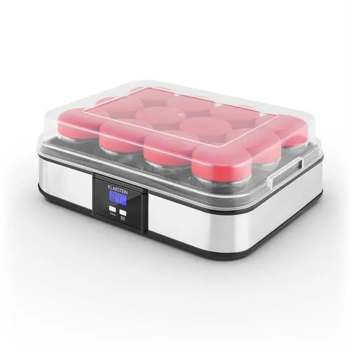 Klarstein Yaourtière Gaia 12 pots de 150 ml minuterie acier inoxydable