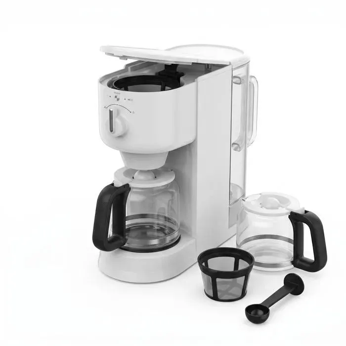 KOIOPLIE Machine à café filtre compacte 220–240 V - Café américain - Pour maison & bureau - Blanc