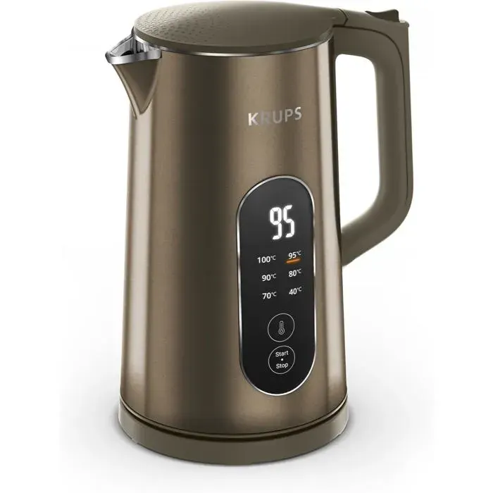 Krups BW871FF0 Bouilloire électrique 6 températures (40–100°C) affichage en temps réel