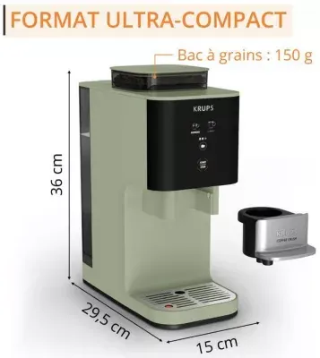 Krups - Expresso Broyeur Coffee Crush, Machine À Café À Grains, Ultra Compacte Sa401le0 — vue 11