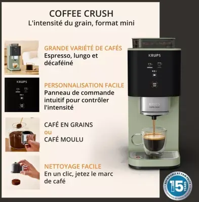 Krups - Expresso Broyeur Coffee Crush, Machine À Café À Grains, Ultra Compacte Sa401le0 — vue 9