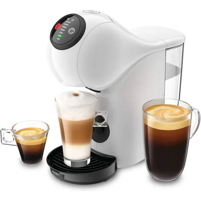 Krups Genio S KP240110 Machine À Café Capsule Fonction XL Boissons Chaudes Et Froides Mode Éco Détartrage Automatique Blanc