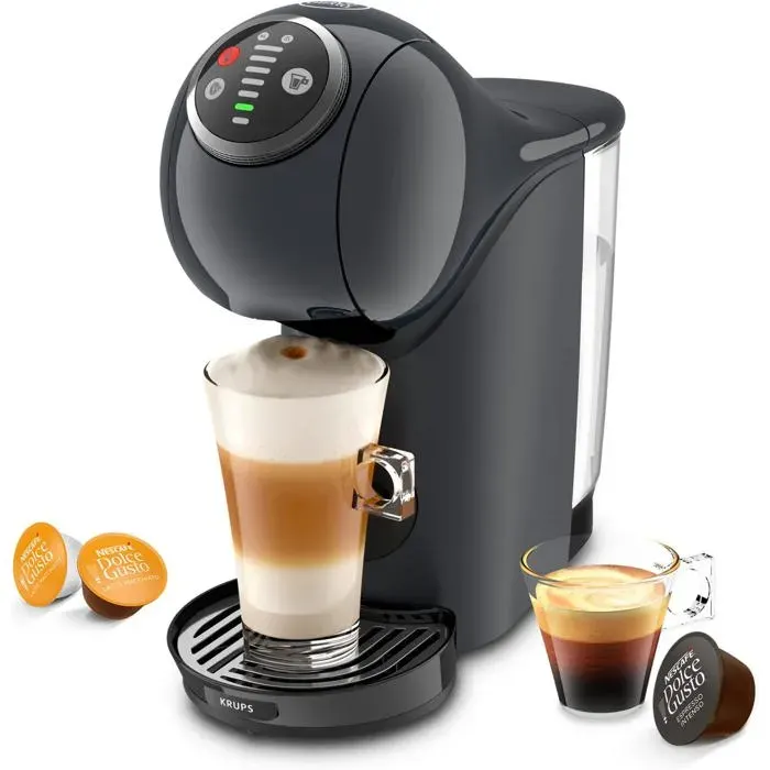 Krups Genio S Plus Machine À Café Capsules 15 Bars Multi-Boissons Fonction XL Réservoir 08 L Arrêt Automatique Gris — coloris Grise
