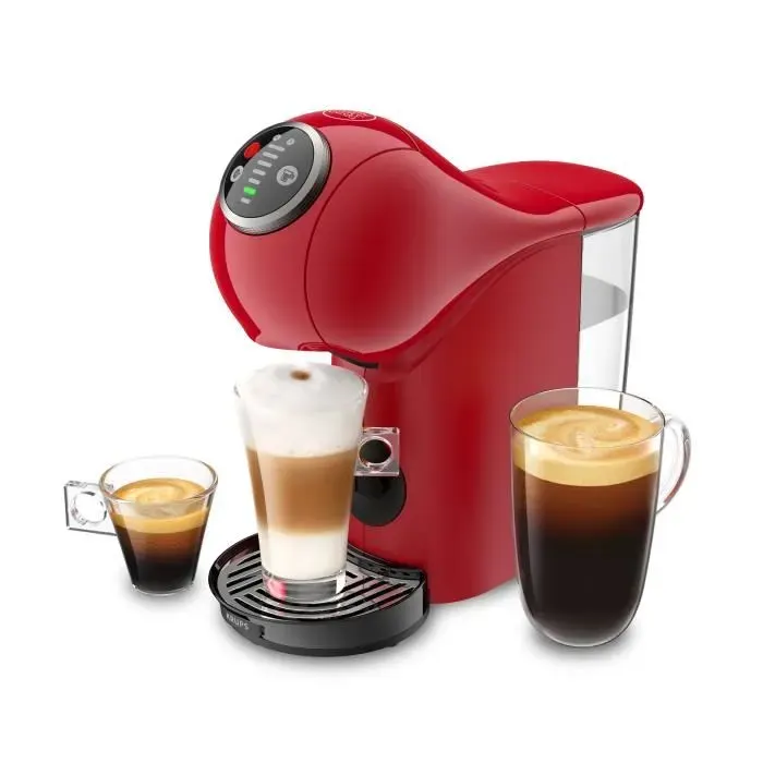 KRUPS Machine à café Cafetière expresso Compact Fonction XL Multi-boissons Genio S Plus rouge YY4444FD