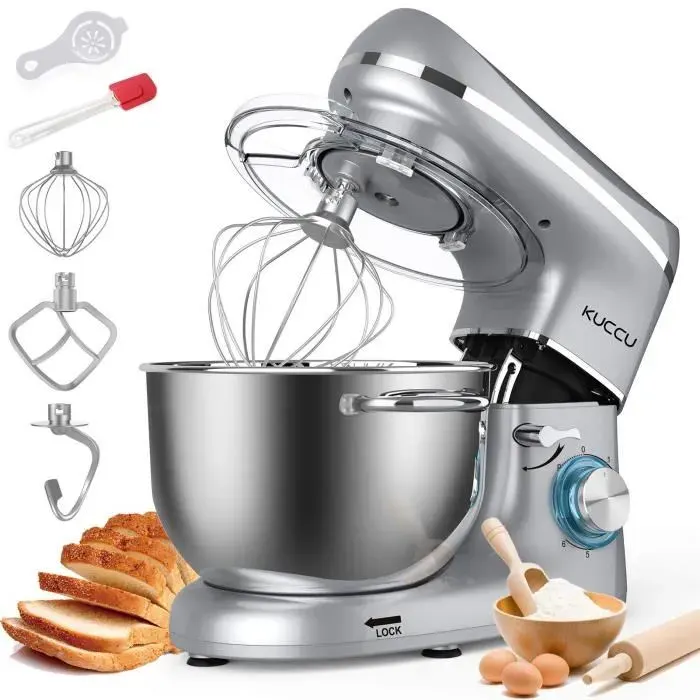 Kuccu Robot patissier - Multifonction - Argent- 1500W - Bol 6.5L - SM1504X