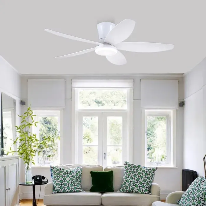 Kviflon ventilateur de plafond LED blanc 122 cm moteur DC silencieux