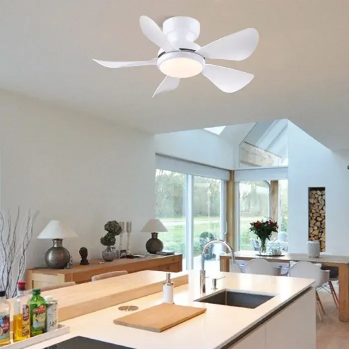 Kviflon ventilateur de plafond LED blanc 81 cm moteur DC compact