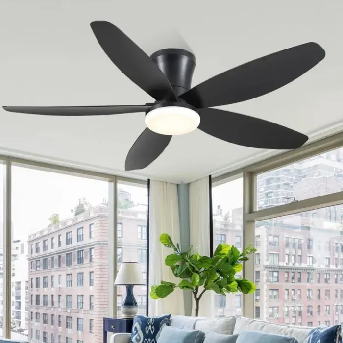 Kviflon ventilateur de plafond LED noir 107 cm moteur DC 6 vitesses