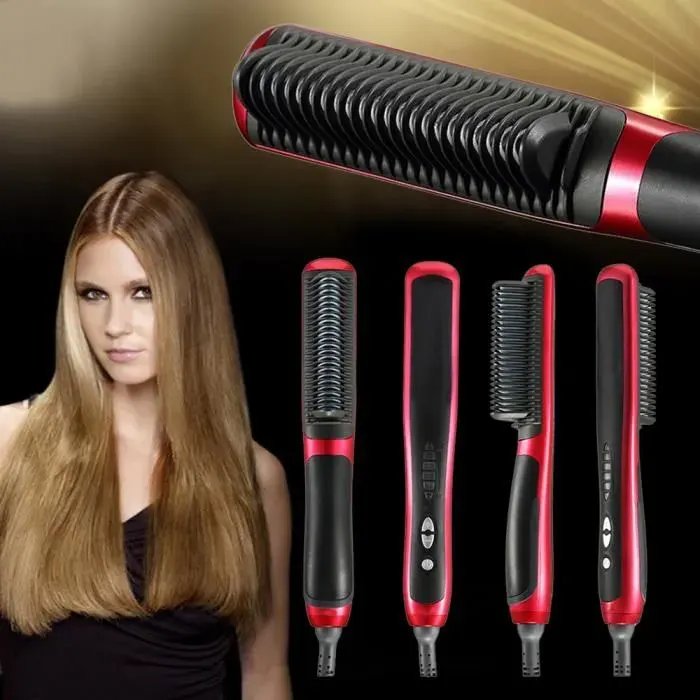 la magie Lisseur cheveux Fer peigne Tourmaline numérique Peigne Céramique