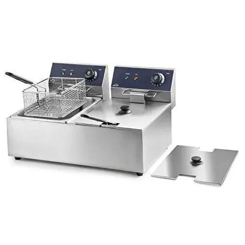 Lacor 69466 69466 Friteuse Electrique Double Professionnelle 2500 W (x2) 12 L Acier Inoxydable