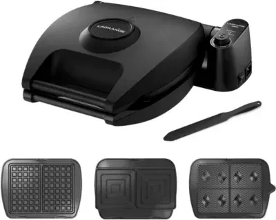Lagrange - Croque, Gaufrier, Gaufrette Premium 2 Noir G+Gt+Cm+Spatule 018663