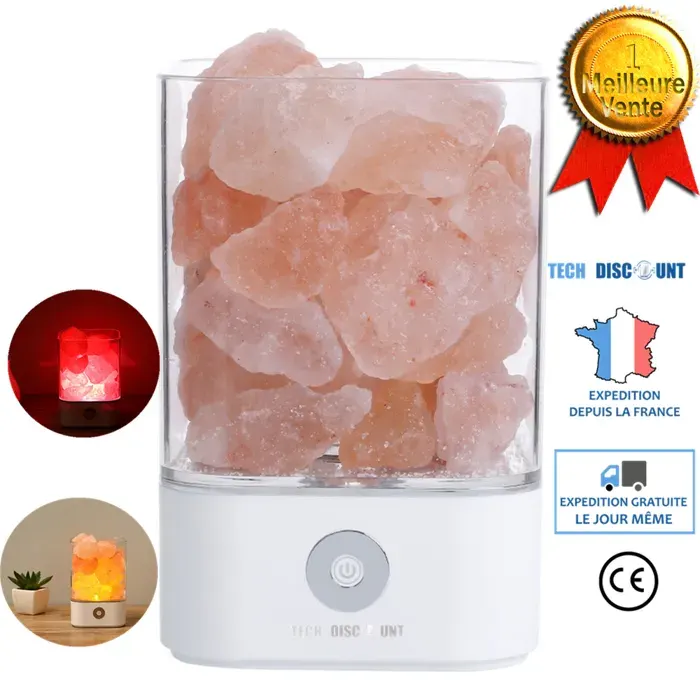 Lampe pierre de sel himalaya cristal - Aueq - tactile usb purificateur décoration led naturelle ions négatifs coloré portable bon
