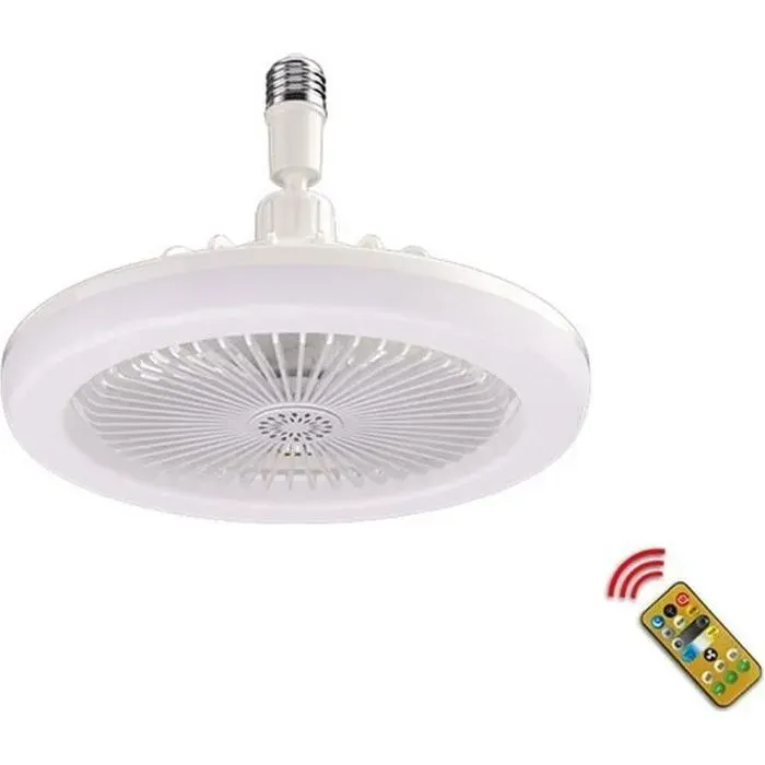 Lampe suspendue avec ventilateur de plafond LED éclairage avec télécommande ventilateur à intensité variable LED blanche 30W
