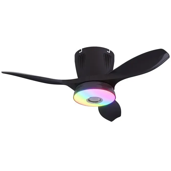 Lampe ventilateur colorées 54x16cm 43w - Aueq - 3000-6500k avec télécommande silencieux ventilateur plafond avec lumiere e27 venti
