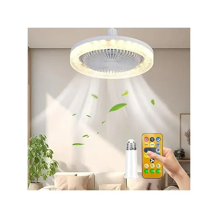Lampe Ventilateur Plafond avec Télécommande Ventilateur Plafonnier Silencieux avec Lumière Aromathérapie LED Maison