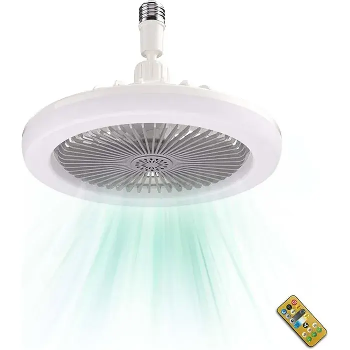 Lampe Ventilateur Plafond Lustre Silencieux Silencieux Avec Lumiere et TelecommandeVentilo Plafond Avec Lumière(Blanc 26cm)