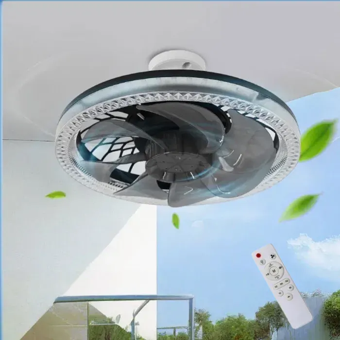 Lampe Ventilateur Plafond45W LED Lustre Silencieux Silencieux Avec Lumiere et TelecommandeVentilo Plafond Avec LumièreNoir