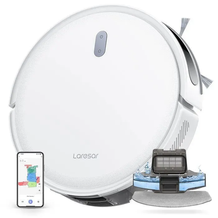 Laresar L10-Aspirateur Robot Laveur 3 en 1 -10 000Pa/150 min-SoF LiDAR Navigaton-WiFi/Alexa/APP-Poils d’animaux-Tapis