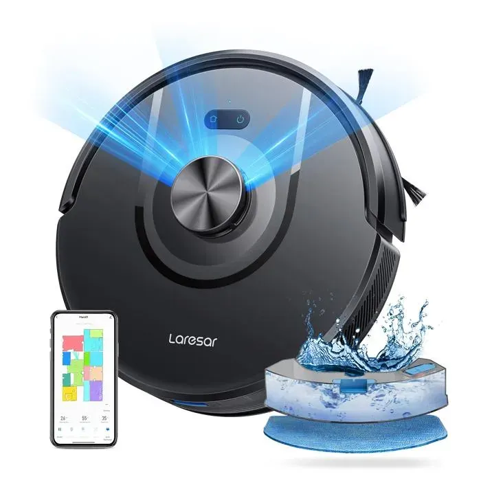 Laresar Mars01 Robot Vacuum 5000 Pa Robot Vacuum Self-Charging Cleaner with Smart Mapping & Custom No-Go Zones for Home Clean