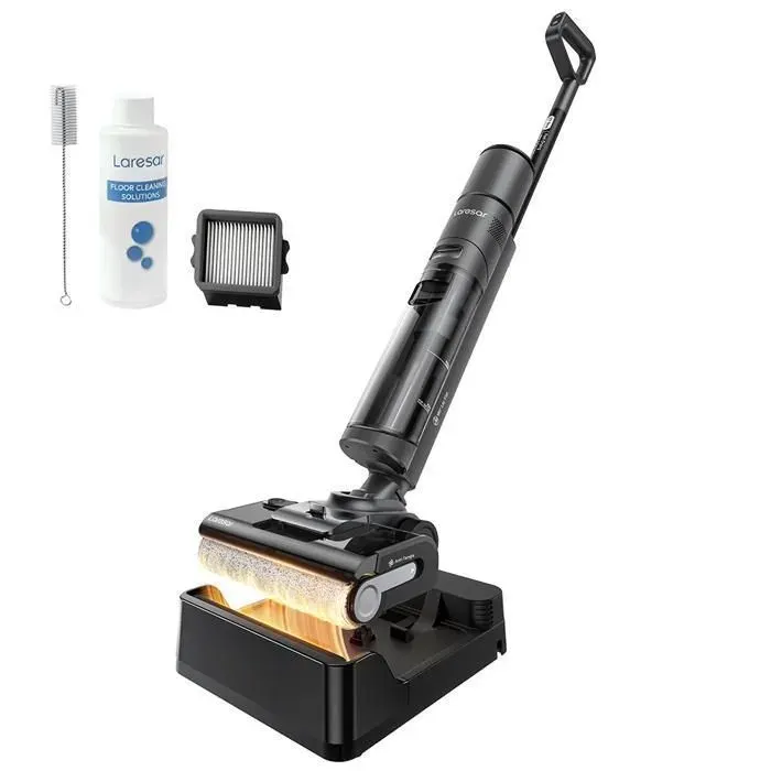 Laresar S7 Pro Combo Aspirateur laveur 3‑en‑1 sans fil –Séchage 5 min– Auto‑nettoyage 80°C–180° à plat–LED- 50min Autonomie