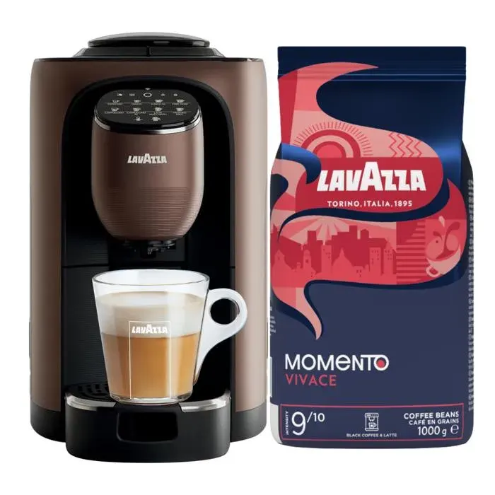 Lavazza - Machine Assoluta et 1 Kg de grain Lavazza Momento Vivace + 2 Mugs Lavazza