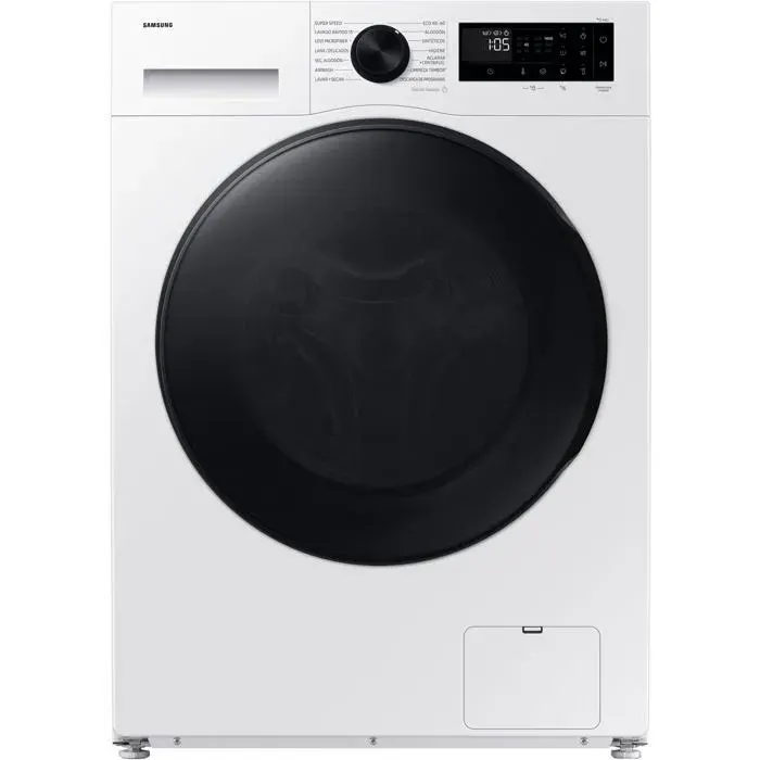 Lave-linge blanc à chargement frontal - SAMSUNG - 9 kg - 1400 tr/min - Wi-Fi - Silent System - Ecobubble - Air Wash — coloris Blanche