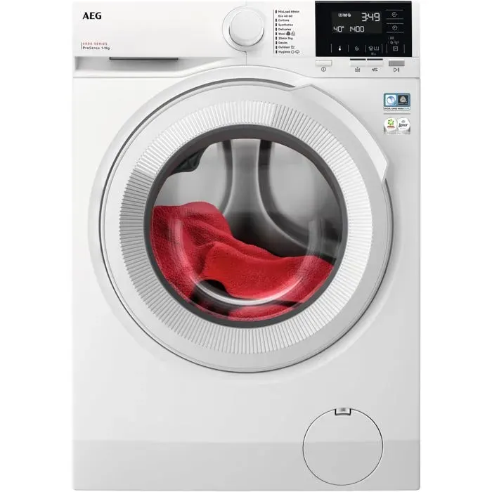 Lave-linge blanc - AEG - 1400 tr/min - Commande électronique et tactile - Écran LCD - Départ différé