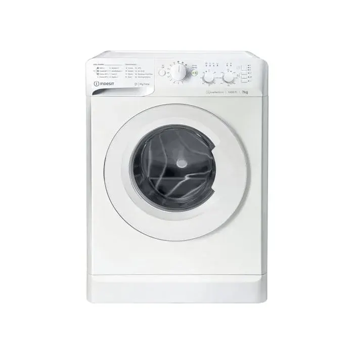 Lave-linge frontal - Indesit - MTWC71296WIT - 7KG - 1200 tr/min - Inverter vapeur