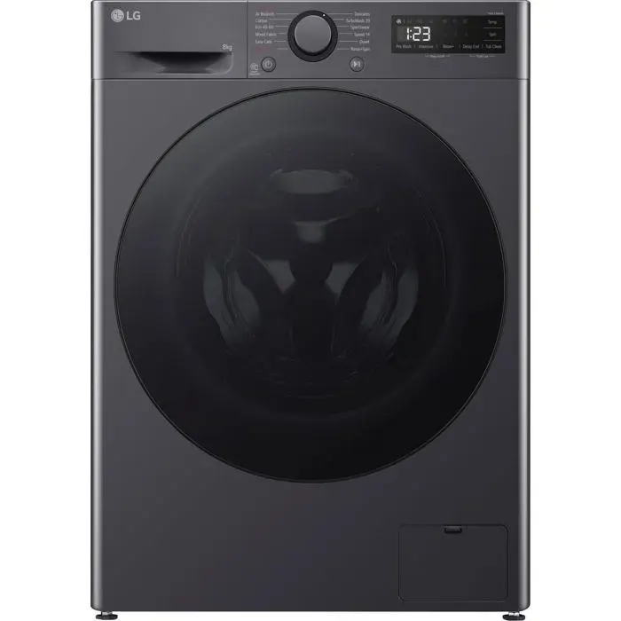 Lave-linge frontal noir - LG - 1200 tr/min - Commande électronique et tactile - Affichage LED - AI DD™ - AI Wash — coloris Noire
