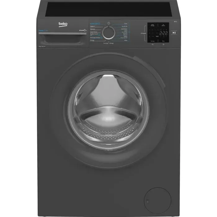 Lave-linge hublot BEKO BM0WU3922FB - 9 kg - Induction - L60cm - 1200 trs/min - Classe A - Noir