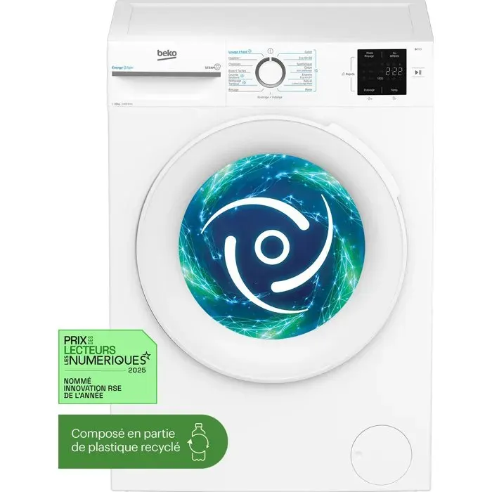 Lave-linge hublot BEKO LLFT310411 - 10 kg - L60cm - 1400 trs/min - Classe A - Blanc