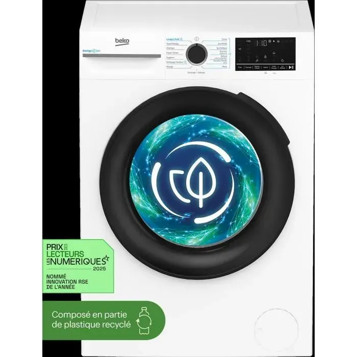 Lave-linge hublot BEKO Série b300 BM3WFU410411B - 10 kg - Induction - L60cm - 1400 trs/min - Classe A - Blanc