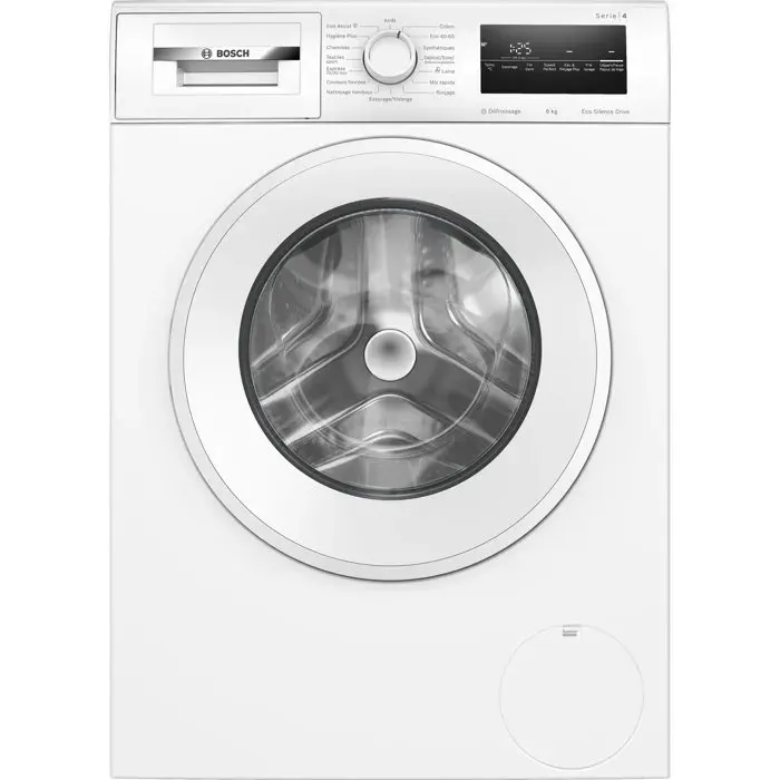 Lave-linge hublot BOSCH WAN2427ZFR SER4 - 8 kg - Induction - 60 cm - 1200 trs/min - Classe A - Vapeur - Blanc