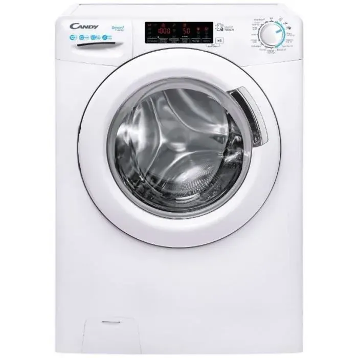 Lave-linge hublot CANDY CS1412TME/1-47 - 12 kg - Induction - 1400 trs/min - Connecté - Programmes rapides - Classe B - Blanc — coloris Blanche