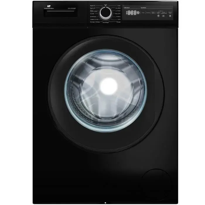 Lave-linge hublot CONTINENTAL EDISON CELL10140IBT - 10kg - Largeur 596 cm - Classe A - 1400 trs - moteur induction - noir mat