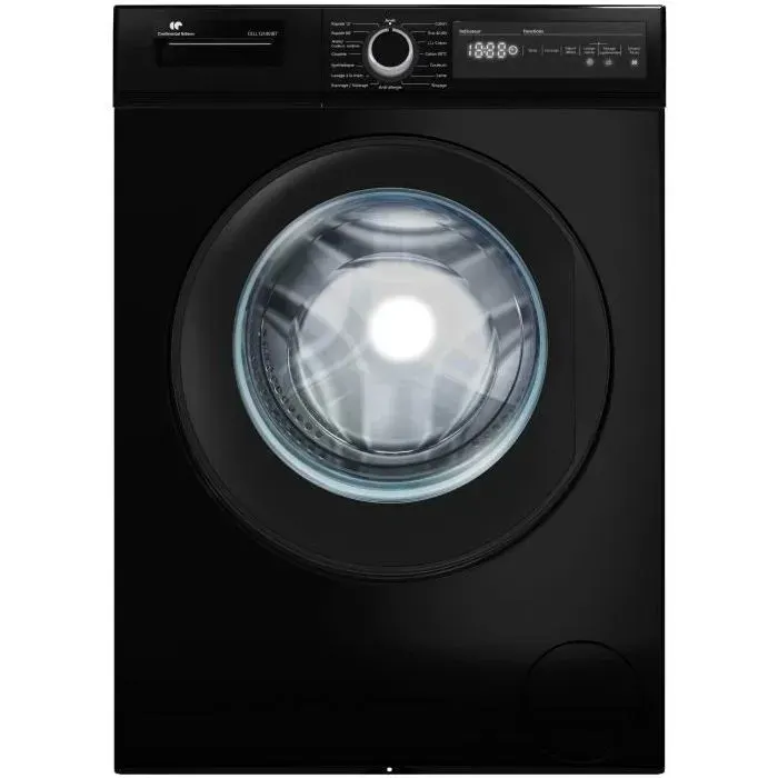 Lave-linge hublot CONTINENTAL EDISON CELL12140IBT - 12 kg - Largeur 596 cm - Classe A - 1400 trs/min - moteur induction - noir mat — coloris Noire