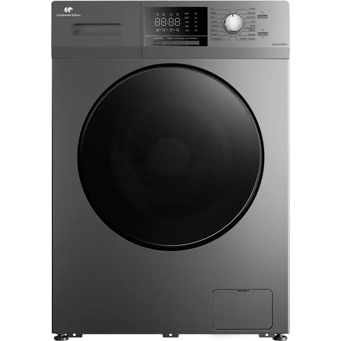 Lave-linge hublot CONTINENTAL EDISON CELL8140IS3 - 8 kg - Induction - L60 cm - Classe A - 1400 trs - Silver
